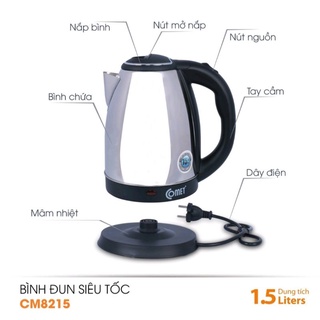 Bình đun siêu tốc mini COMET 1.5lit CM8215