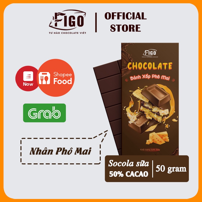 [GIÁ SỈ 30 HỘP MIX ĐỦ VỊ 50G] Kẹo socola sữa siêu ngon 50g đủ vị FIGO, Đồ ăn vặt văn phòng bán chạy, MIX VỊ ĂN LÀ NGHIỀN