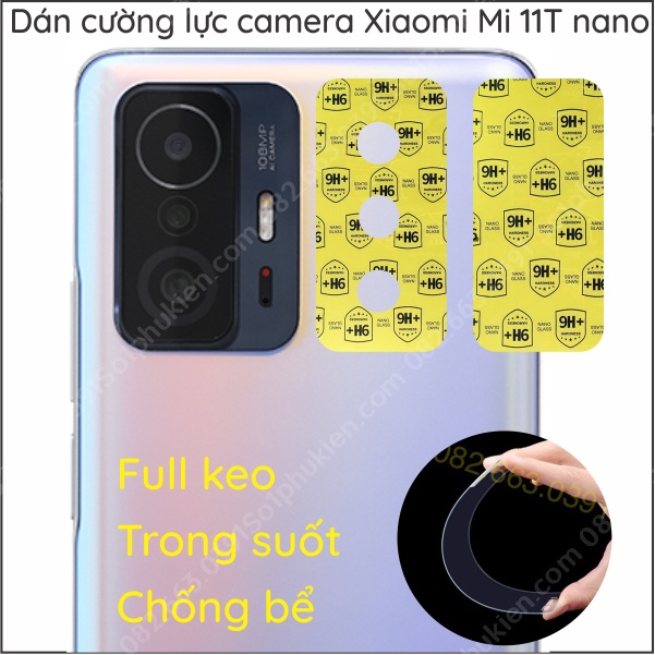 Dán cường lực camera Xiaomi Mi 11T 5g nano, bảo vệ cam