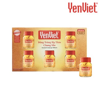 [Hộp quà tặng kèm túi giấy] Đông Trùng Hạ Thảo Chưng Sẵn YenViet [Hộp 5 Lọ]