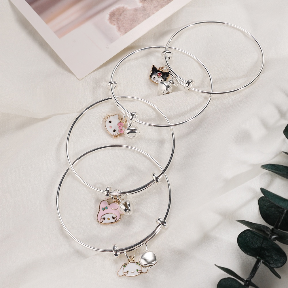 SANRIO Vòng Tay / Vòng Tay Mặt Chuông Hoạt Hình Cún Cinnamon / Melody Kuromi Melody Kuromi Dễ Thương Tùy Chỉnh Ngọt Ngào / Làm Quà Tặng