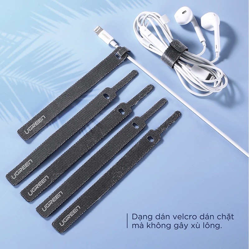 Băng gai cuốn gọn dây sạc dây tai nghe dây điện dây cáp UGREEN Cao cấp