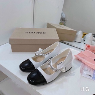 Giày cao gót miu miu quai xích ngọc 3p, 7p fullbox