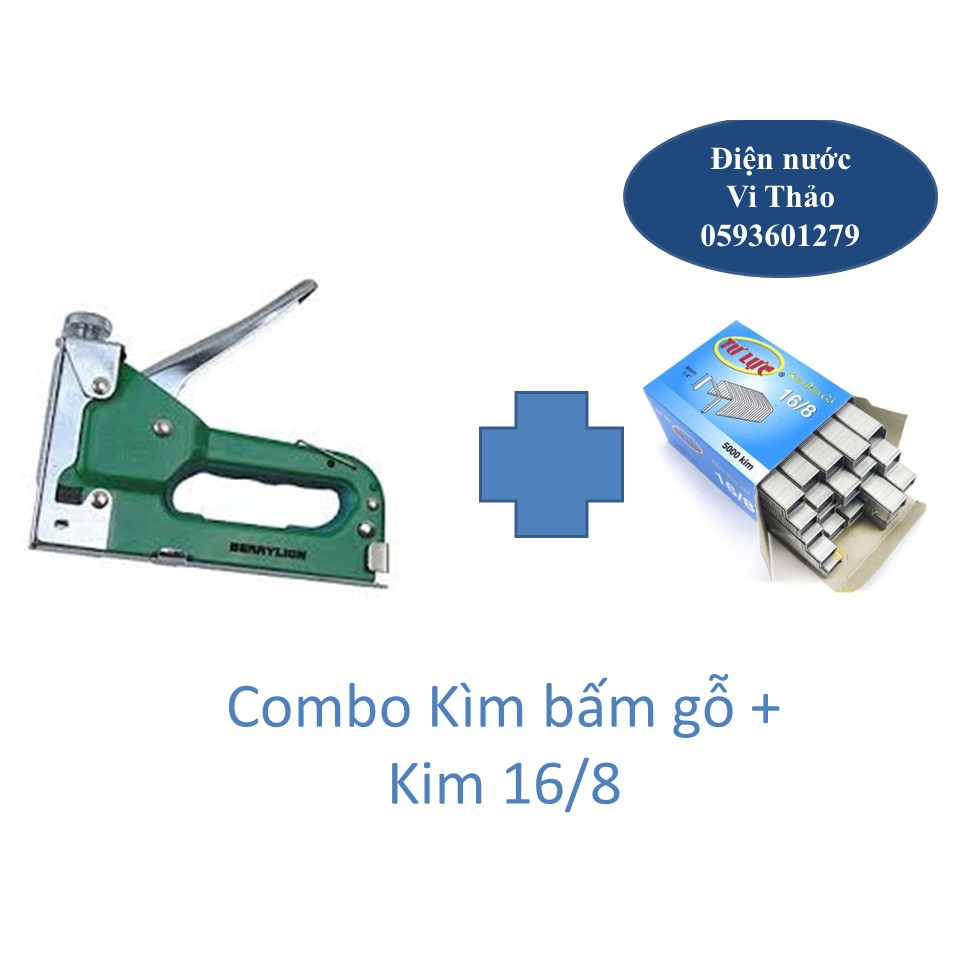 Combo kìm bấm gỗ Berrylion + ghim bấm Tự Lực 16/8 5000 ghim (Tiết kiệm hơn)