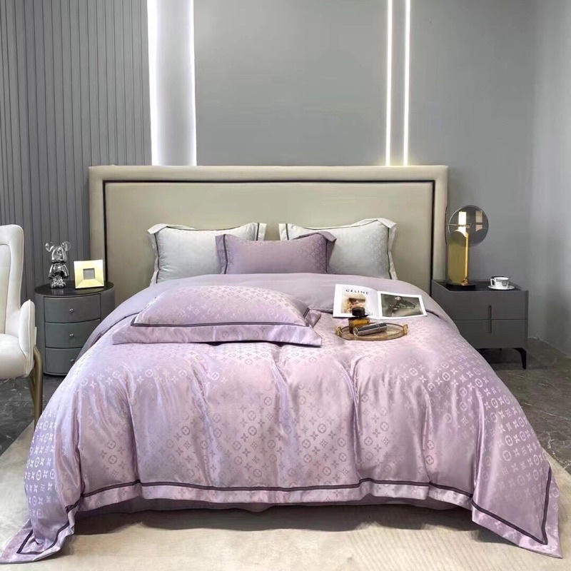 Bộ Chăn Ga Gối Lụa Vân Chìm Cao Cấp Set Chăn Ga Gối In Lụa Vân Chìm  loại 1