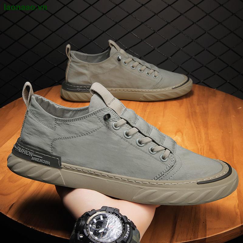 Giày lười vải canvas thoáng khí siêu nhẹ thời trang xuân thu cho nam