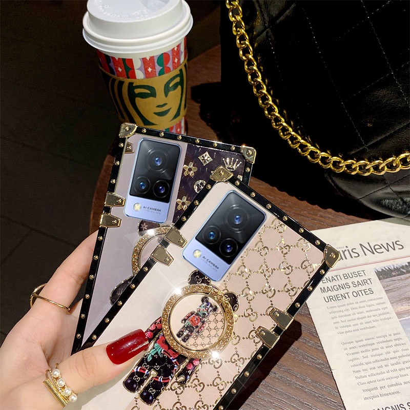 Ốp Điện Thoại Có Giá Đỡ Hình Gấu Vivo V20 V20SE V21 V21E Y77 Y16 Y35 Y22 Y22S Y55S Y76S Y21 Y33S Y21S Y52 Y72 Y51 Y31