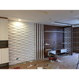 Miếng nhựa ốp tường vân sóng 3D
