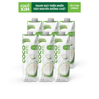 Nước Dừa xiêm Xanh Cocoxim 1L combo 6 hộp