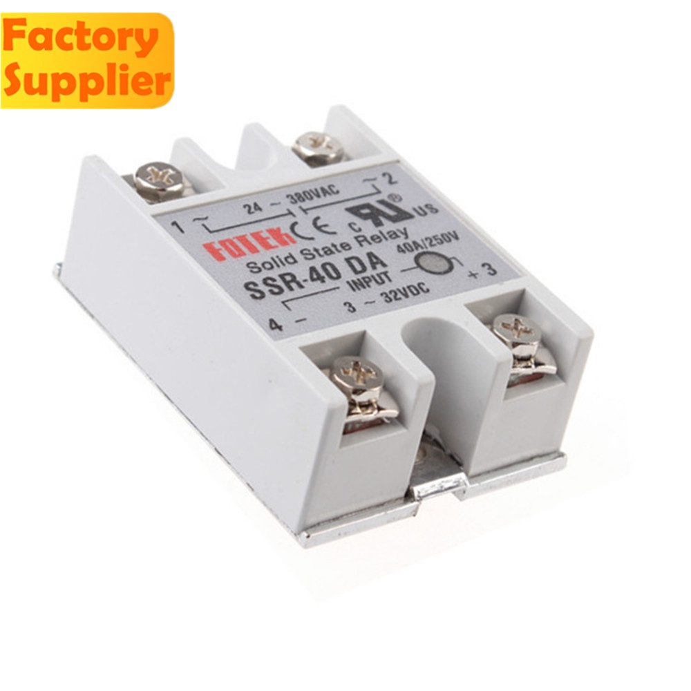 NEW Mô Đun Rơ Le Điện Tử 24v-380v 40a 250v Ssr-40Da 3-32v Dc Sang Ac Ssr 40da