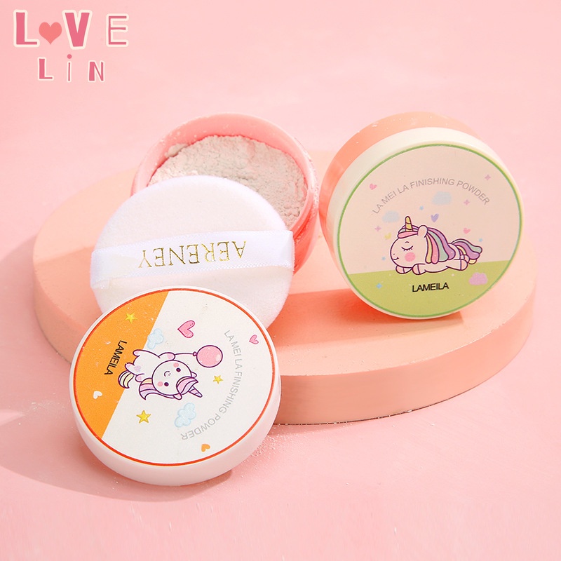 LAMEILA Phấn Phủ Dạng Bột Kiềm Dầu Lâu Trôi Dưỡng Ẩm Làm Trắng Da Họa Tiết Hoạt Hình Dễ Thương