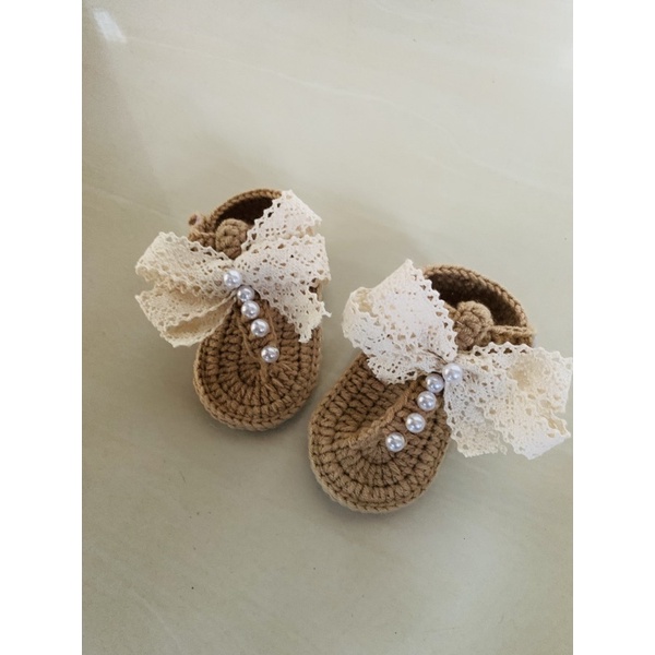 Giày xỏ ngón đính nơ cho bé gái 0-18m