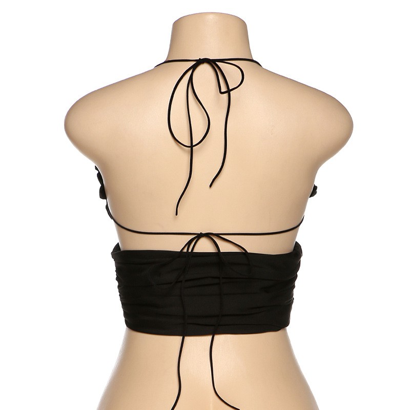 Áo Croptop nhung đen quấn ngực HAC64 - Hỉn Hỉn Store | BigBuy360 - bigbuy360.vn