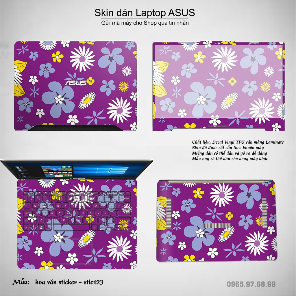 Skin dán Laptop Asus in hình Hoa văn sticker _nhiều mẫu 20 (inbox mã máy cho Shop)