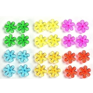 Bịch 100g hoa pha lê nhựa 6 cánh,nguyên liệu làm hoa cân đủ