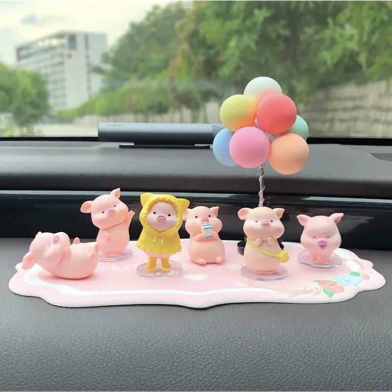 🎀Set lợn hồng trang trí taplo ô tô, bàn làm việc, bàn học, tiểu cảnh 🥰🥰