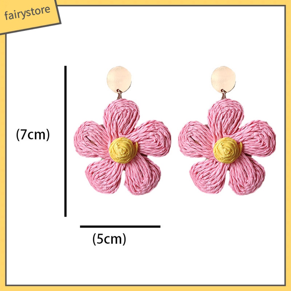 1 Đôi Bông Tai Hình Hoa Màu Sắc Tươi Sáng Phong Cách Kỳ Nghỉ Cho Nữ