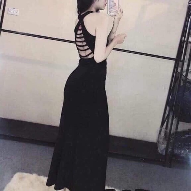 Đầm maxi thun đan dây thái lan