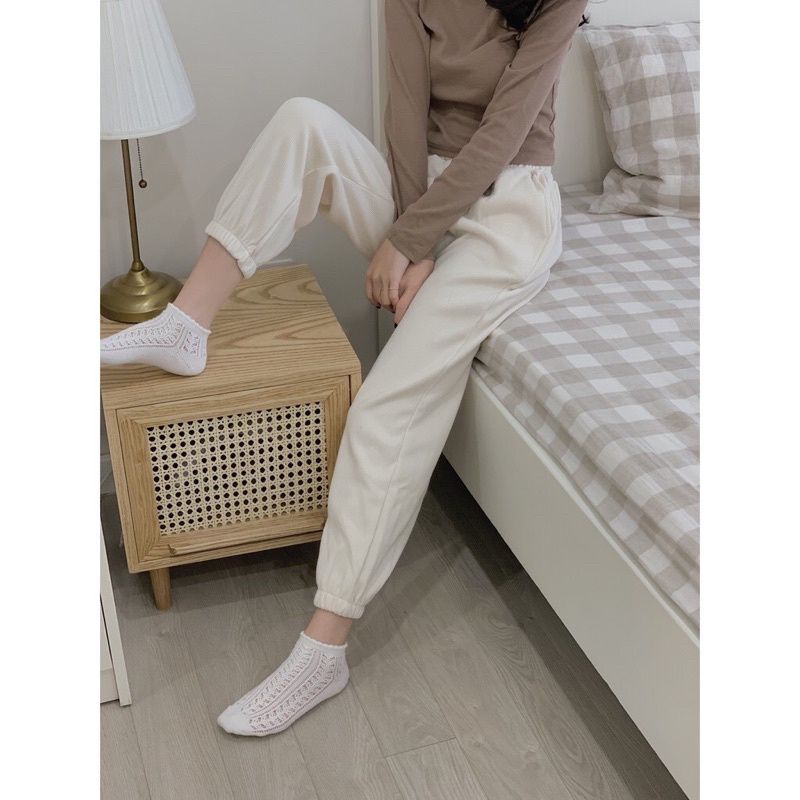 (LOẠI 1/Sẵn/Ảnh thật) Quần nỉ Jogger bo gấu Ulzzang chất nhung tăm thoải mái ấm áp