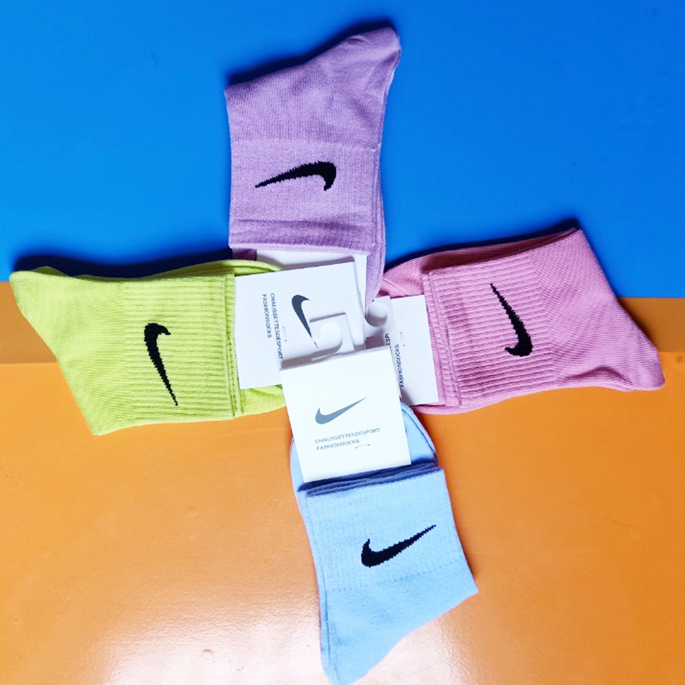Tất Cổ Cao, Cổ Lỡ Nhiều Màu NIKE Phong Cách Hàn Mềm Mại Dày Dặn
