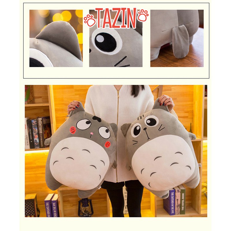 Gấu bông totoro biểu cảm, thú nhồi bông totoro cao cấp Tazin