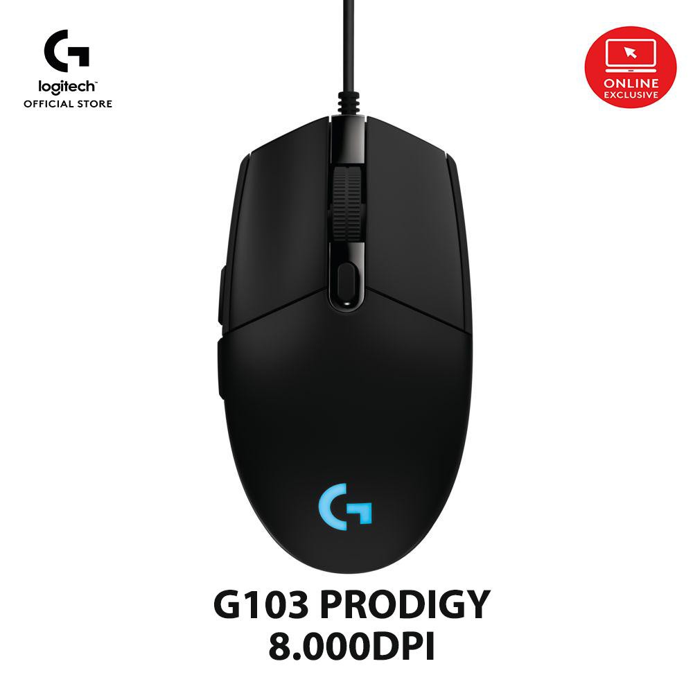 Chuột game Logitech G103 Prodigy-8.000DPI, RGB, 6 nút bấm có thể lập trình