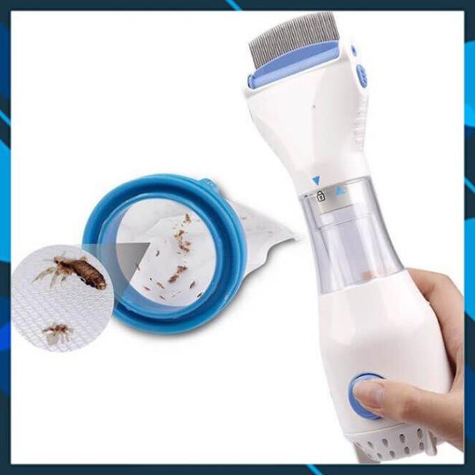 Lược Máy Chải Chấy Thông Minh Hút Chấy Bằng Từ Tính Thân Thiên Với Người Dùng Tặng Kèm 3 Túi Đựng