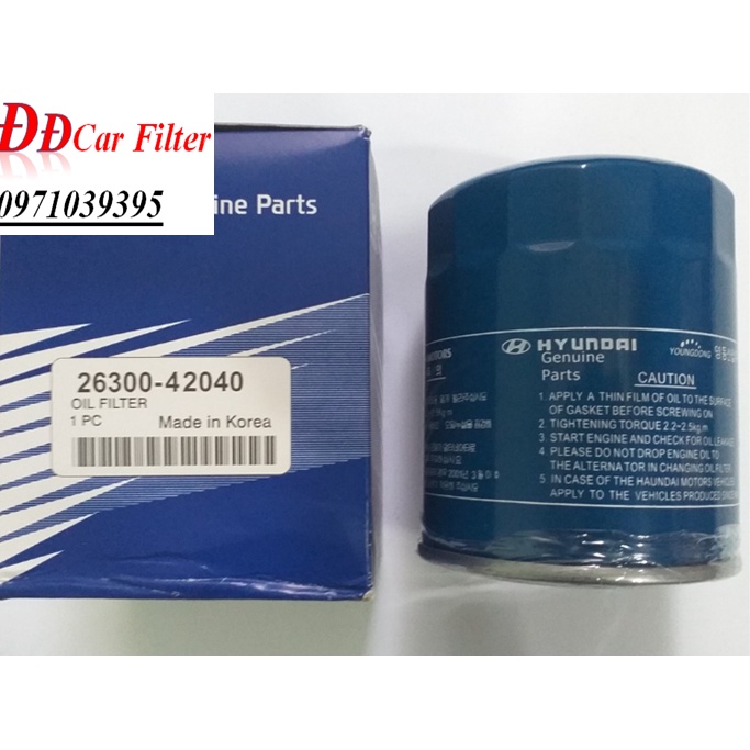 Lọc nhớt, lọc dầu động cơ Hyundai Solati, Starex,Carnivan, Bongo, Porter…Mã sản phẩm: 2630042040