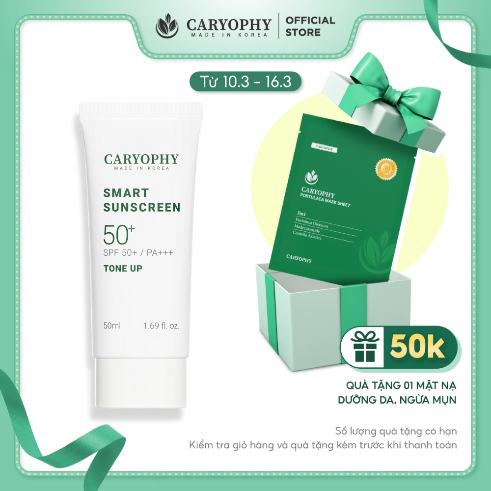 Kem chống nắng ngừa mụn Caryophy Smart Tone-up Sunscreen 50ML