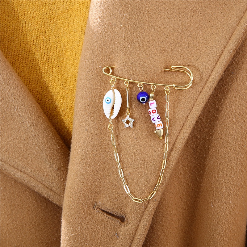 Ghim cài áo hình kim băng mạ vàng 18K với chốt an toàn