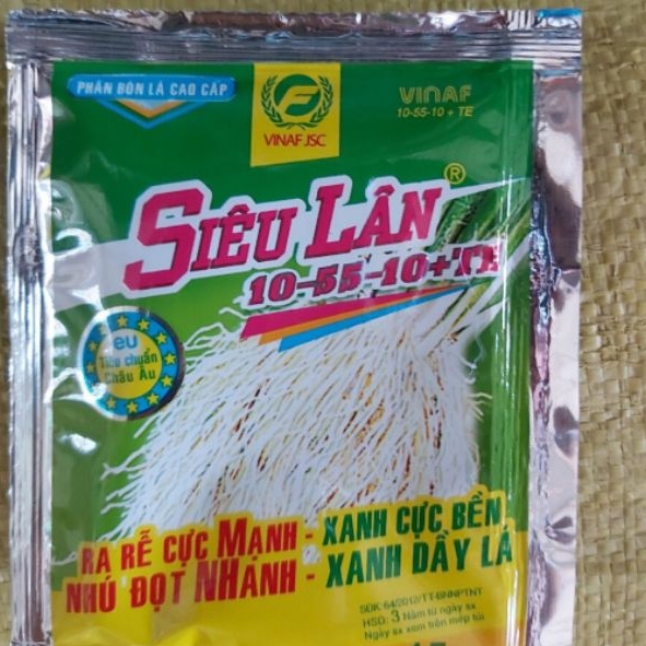 Siêu lân xanh- Phân Bón Lá Kích Thích Ra Rễ, Bật Chồi, Xanh Dày Lá Cho Cây Trồng, Hoa Lan 10-55-10+TE - Gói 15g