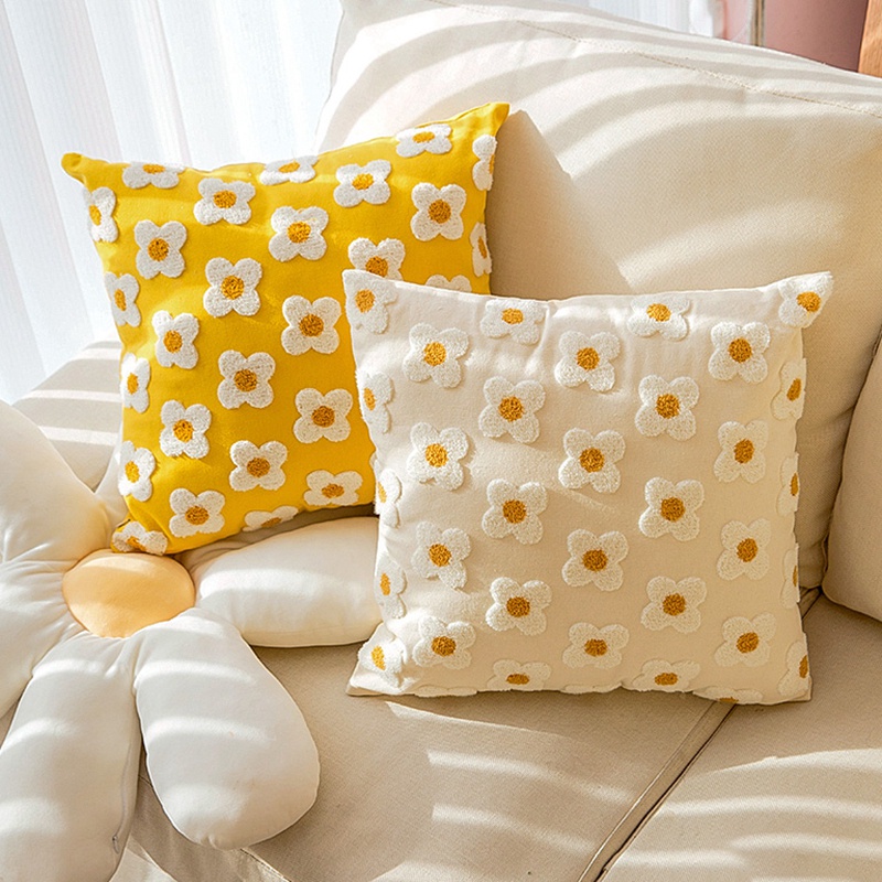 Vỏ Gối Sofa In Hoa Nhiều Màu Sắc Dễ Thương