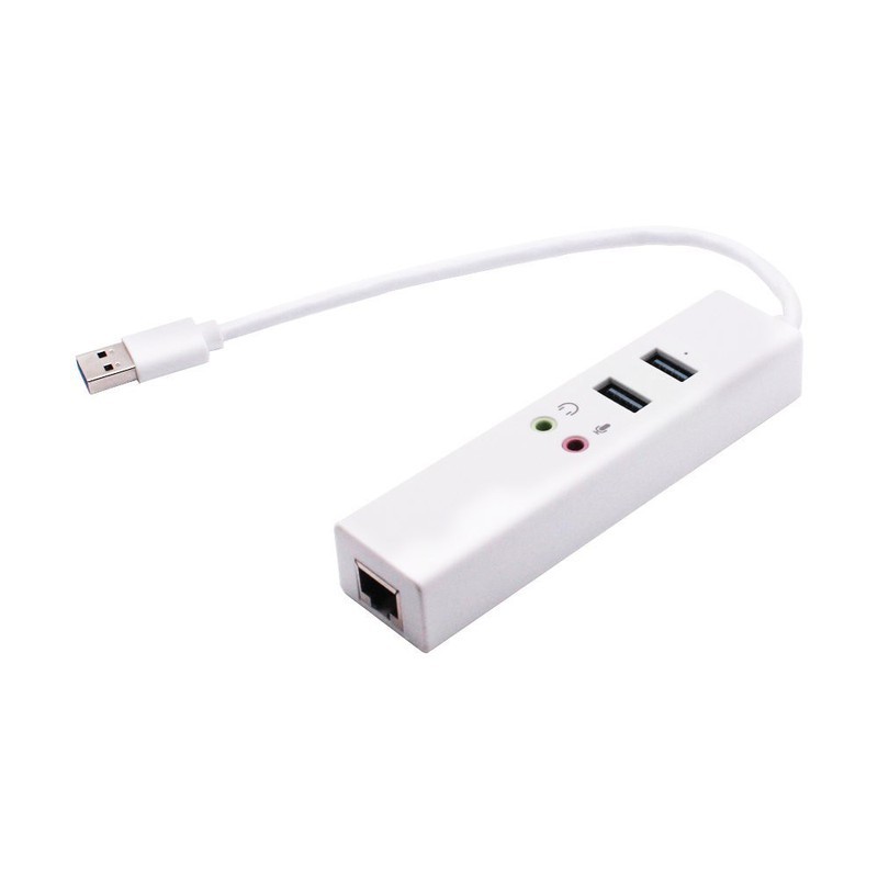 Bộ Chia Cổng Usb Đa Năng - Hub Usb Đa Năng Chia 2 Cổng Usb 2.0 + Card Âm Thanh + Lan Rj45