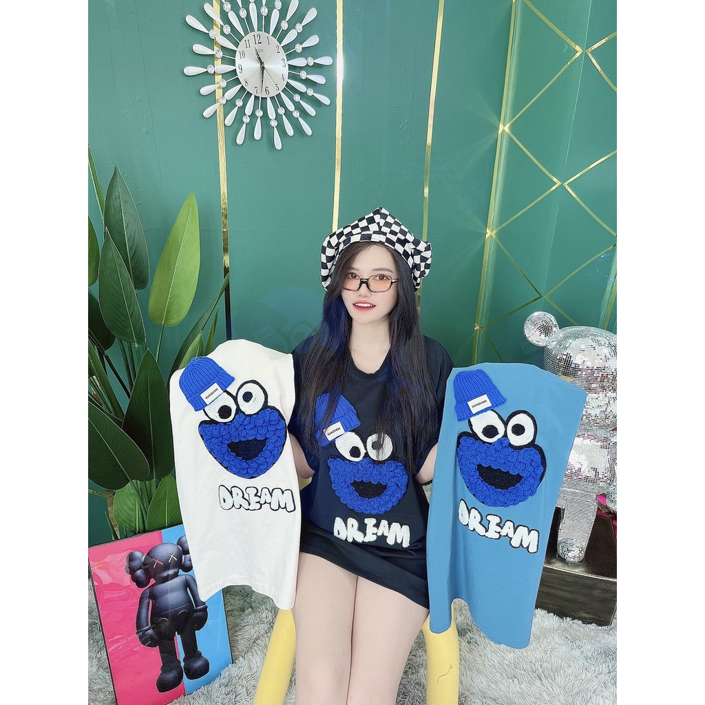 Áo Thun Hình Thêu Nổi Mặt Cười Dream Quảng Châu Cao Cấp  - AT10 | BigBuy360 - bigbuy360.vn
