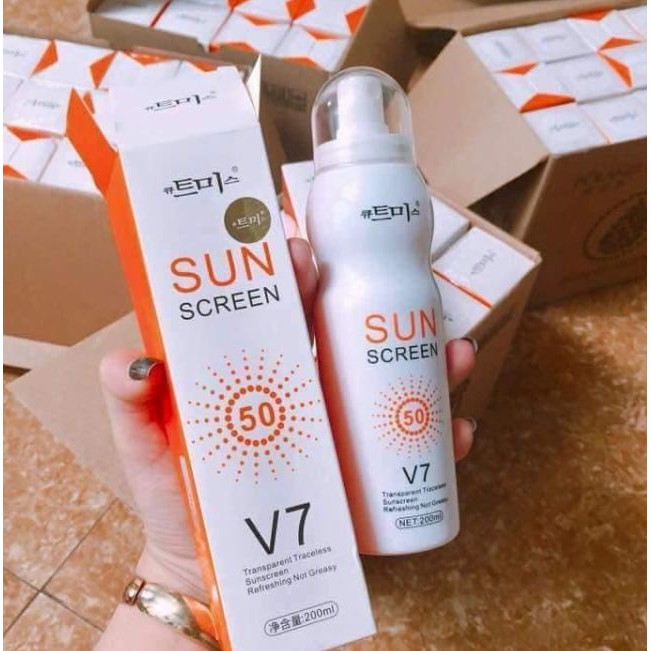 Xịt Chống Nắng Sun Screen V7 Dung Tích 200ml