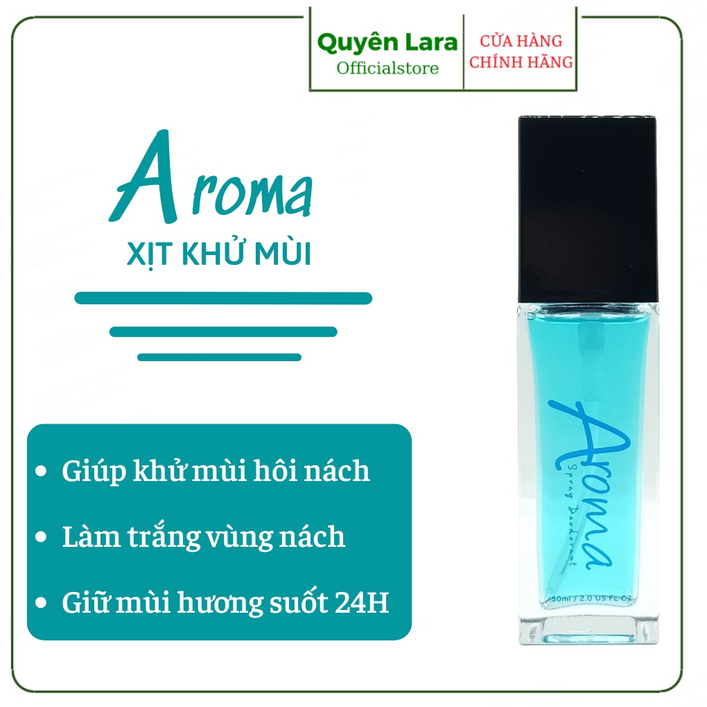 Xịt Khử Mùi Hôi Nách Aroma Chính Hãng- Khử Mùi Hôi Nách, Hôi Chân, Thâm Nách, Ra Mồ Hôi Nách 50 ml