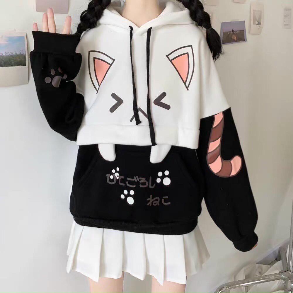 Áo Khoác, áo khoác Hoodie Mèo Tai Thỏ Dễ Thương Hot Trend cao cấp 1KENZ