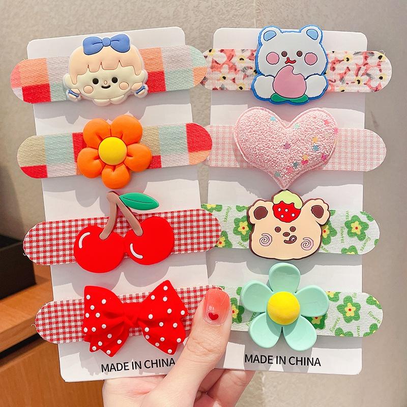 Set 2/3 Miếng Dán Tóc Cho Bé Không Gây Đau Kiểu Dáng Hoạt Hình Dễ Thương Phụ Kiện Tóc Phong Cách Hàn Quốc Dành