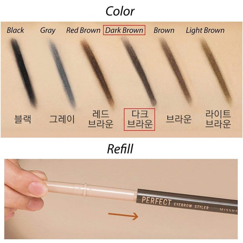 Chì Kẽ Mày 2 Đầu Missha The Style Perfect Eyebrow Styler SALE 50% | BigBuy360 - bigbuy360.vn