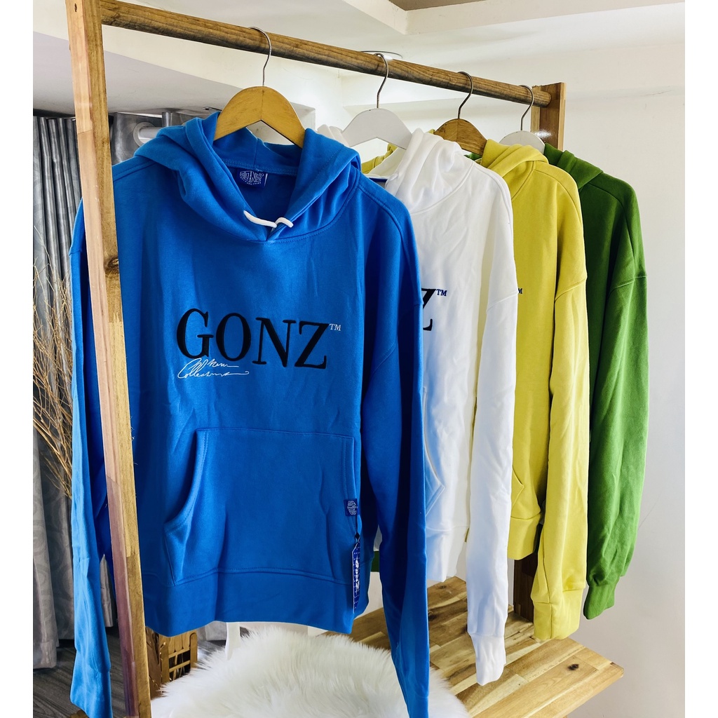 Áo Hoodies Gonz  áo khoác unisex form rộng nữ nam ,có mũ thời trang hình thiêu 100%, phong cách thu đông 4mảu