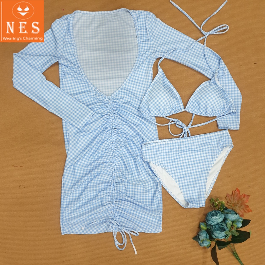 Bikini Đồ Bơi Nữ NES [Siêu sang] Set 3 Món [3 Màu] Quyến Rũ Tôn Dáng Freesize (40-55 Kg) Thun Lạnh