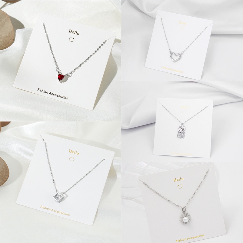 Vòng cổ mặt hình hoa/mặt trăng/ngôi sao/ngọc trai giả thời trang Hàn Quốc cho nữ