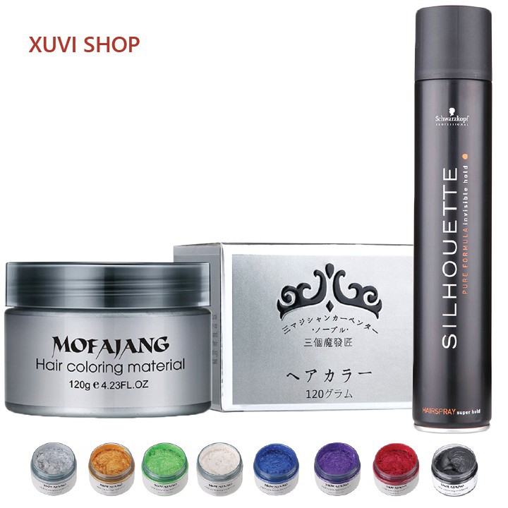 COMBO Sáp Vuốt Tóc Màu MOFAJANG Nhật Bản + Gôm Xịt Tóc TPG503