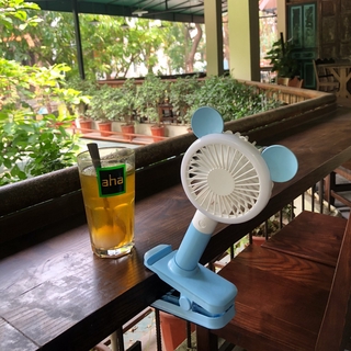 Quạt mini kiêm giá đỡ điện thoại