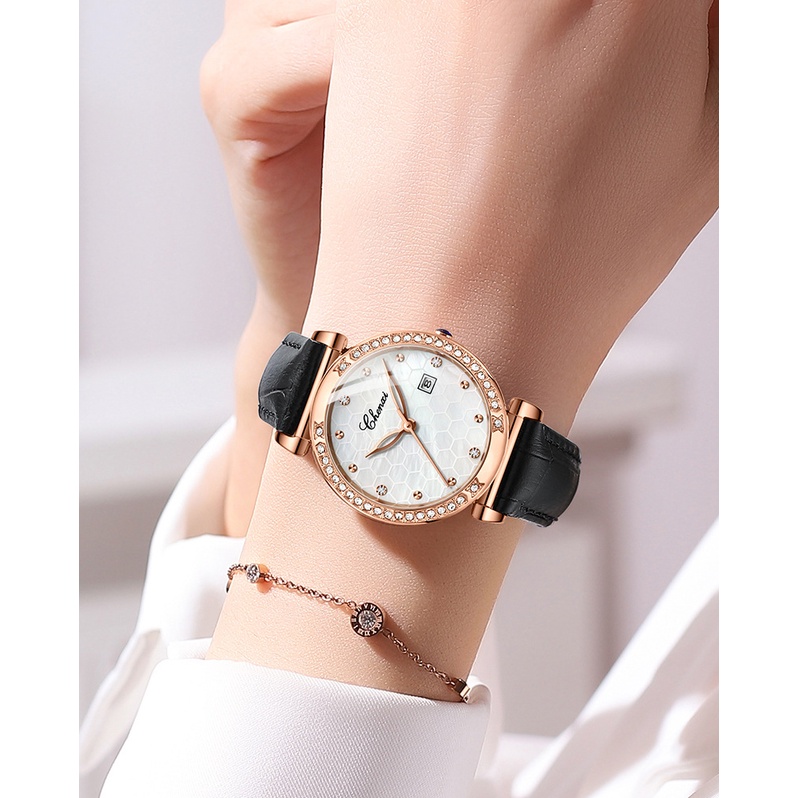 Đồng hồ nữ dây da chính hãng CHENXI CX-313 cao cấp máy nhật sang trọng kèm hộp đựng