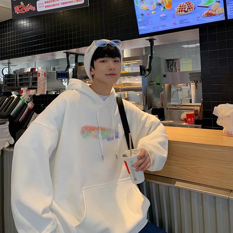 Áo Khoác Hoodie Lót Nhung Tay Dài Dáng Rộng In Hình Trái Tim Kiểu Mỹ Thời Trang Thu Đông Cho Cặp Đôi Plus Size M-8XL