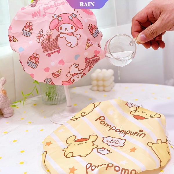 SANRIO Mũ Trùm Đầu Chống Thấm Nước Chống Dầu Họa Tiết Hoạt Hình Cinnamoroll Melody Kuromi Hello Kitty