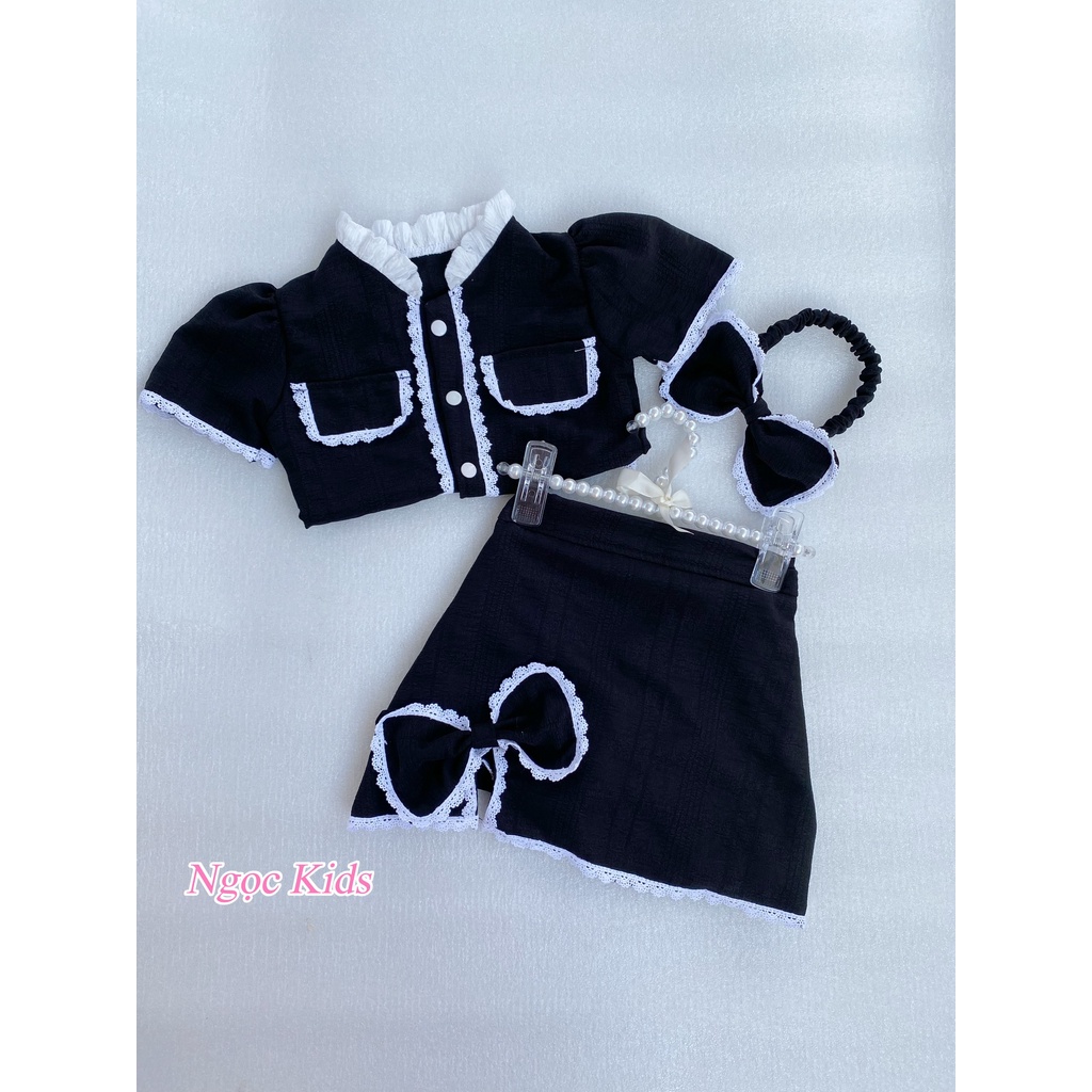 Quần áo trẻ em - set vest đen cho bé