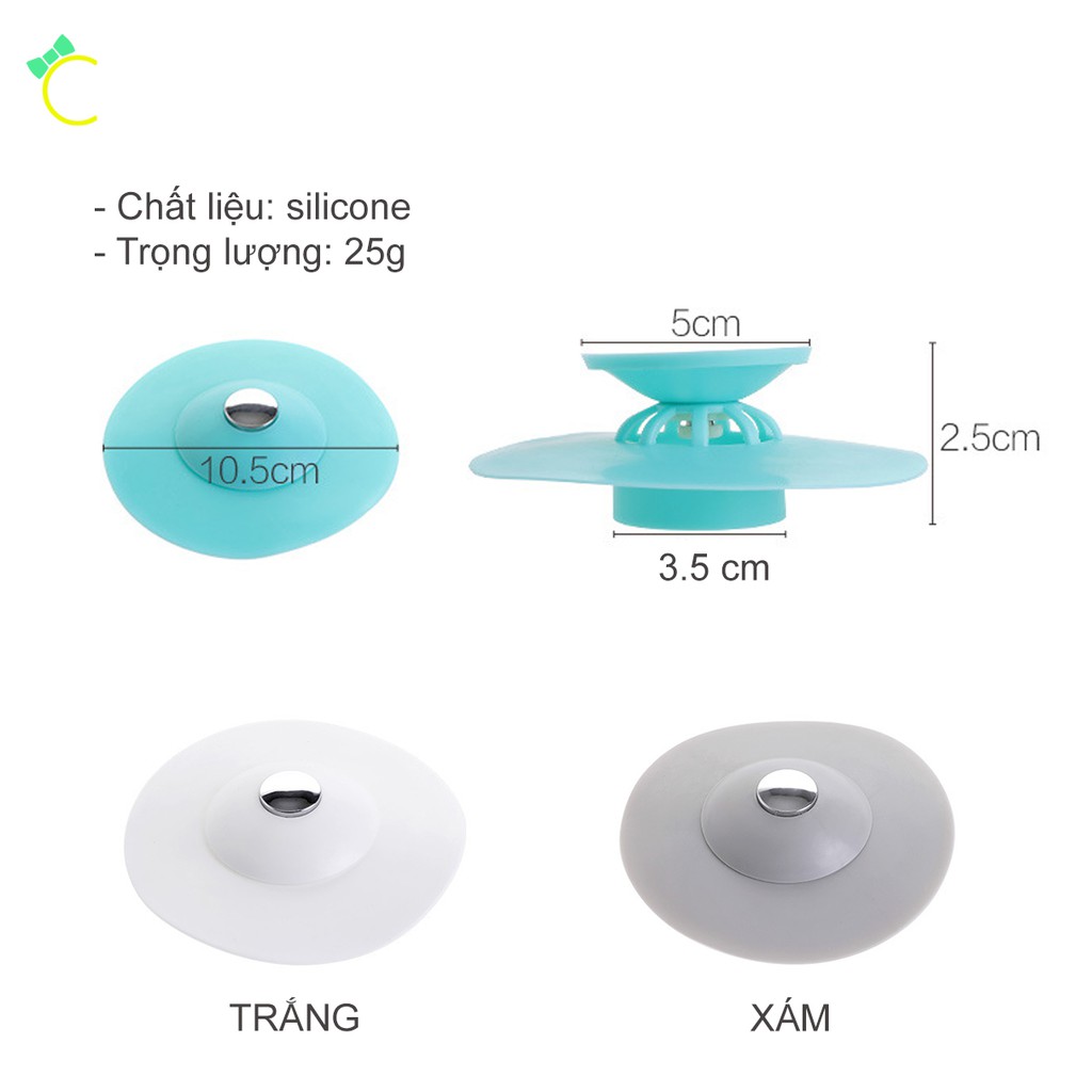 Nắp chặn rác ngăn mùi silicone - hình tròn - Cami - CMPK142