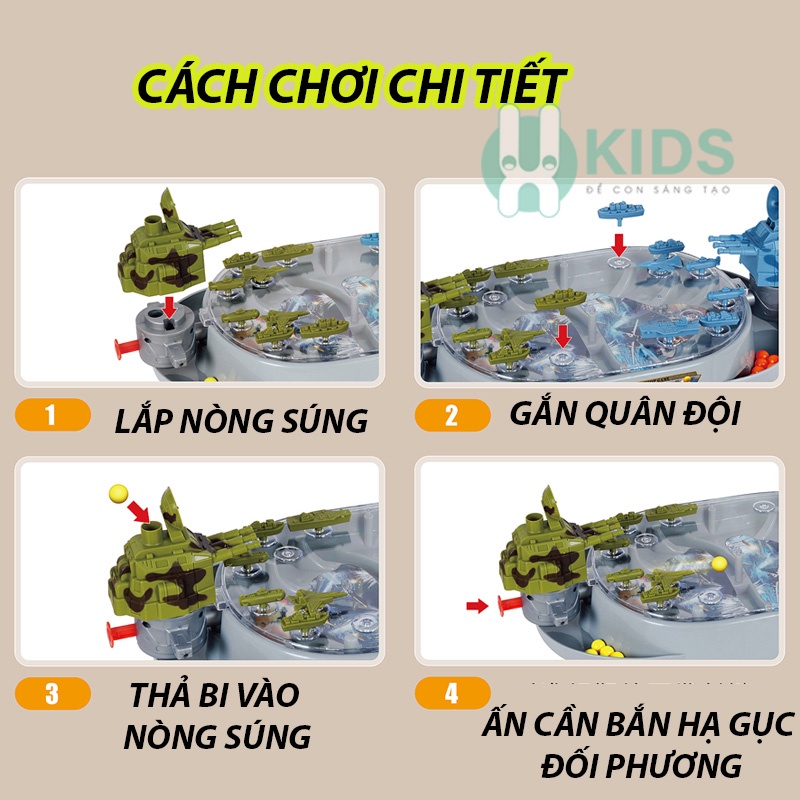 Đồ chơi bắn bi khủng long, hải quân đại chiến - Đồ chơi giải trí đối kháng tương tác 2 người vui nhộn cho bé